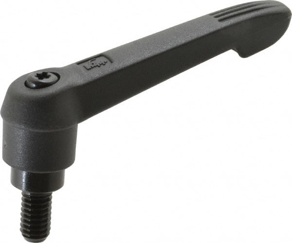 KIPP - 5/16-18, 0.71" Hub Diam, Glass Fiber (Steel Components) Threaded Stud Adjustable Clamping Lever - 0.59" Stud Length, 2.95" OAL, 1.63" High - Exact Tooling