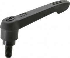 KIPP - 5/16-18, 0.71" Hub Diam, Glass Fiber (Steel Components) Threaded Stud Adjustable Clamping Lever - 0.59" Stud Length, 2.95" OAL, 1.63" High - Exact Tooling