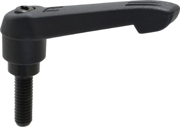 KIPP - 5/16-18, 0.71" Hub Diam, Glass Fiber (Steel Components) Threaded Stud Adjustable Clamping Lever - 0.98" Stud Length, 2.95" OAL, 1.63" High - Exact Tooling