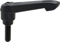KIPP - 5/16-18, 0.71" Hub Diam, Glass Fiber (Steel Components) Threaded Stud Adjustable Clamping Lever - 0.98" Stud Length, 2.95" OAL, 1.63" High - Exact Tooling