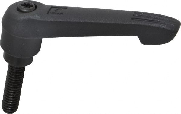 KIPP - 5/16-18, 0.71" Hub Diam, Glass Fiber (Steel Components) Threaded Stud Adjustable Clamping Lever - 1.18" Stud Length, 2.95" OAL, 1.63" High - Exact Tooling
