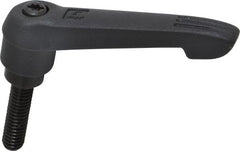 KIPP - 5/16-18, 0.71" Hub Diam, Glass Fiber (Steel Components) Threaded Stud Adjustable Clamping Lever - 1.18" Stud Length, 2.95" OAL, 1.63" High - Exact Tooling
