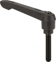 KIPP - 5/16-18, 0.71" Hub Diam, Glass Fiber (Steel Components) Threaded Stud Adjustable Clamping Lever - 1.57" Stud Length, 2.95" OAL, 1.63" High - Exact Tooling