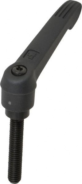 KIPP - 5/16-18, 0.71" Hub Diam, Glass Fiber (Steel Components) Threaded Stud Adjustable Clamping Lever - 1.77" Stud Length, 2.95" OAL, 1.63" High - Exact Tooling