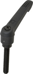 KIPP - 5/16-18, 0.71" Hub Diam, Glass Fiber (Steel Components) Threaded Stud Adjustable Clamping Lever - 1.77" Stud Length, 2.95" OAL, 1.63" High - Exact Tooling