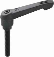 KIPP - 5/16-18, 0.71" Hub Diam, Glass Fiber (Steel Components) Threaded Stud Adjustable Clamping Lever - 1.97" Stud Length, 2.95" OAL, 1.63" High - Exact Tooling