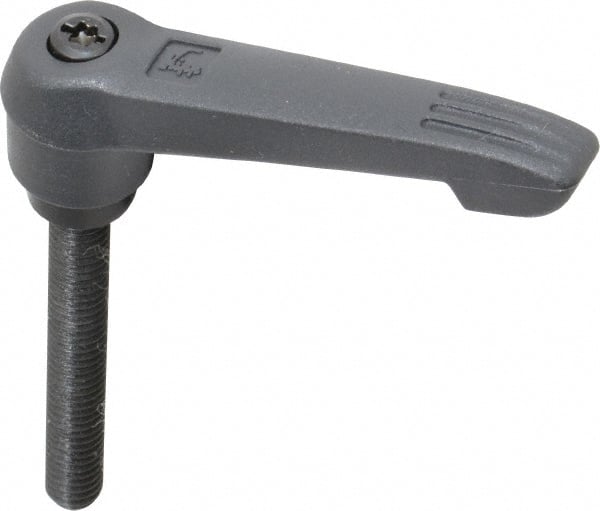 KIPP - 5/16-18, 0.71" Hub Diam, Glass Fiber (Steel Components) Threaded Stud Adjustable Clamping Lever - 2.36" Stud Length, 2.95" OAL, 1.63" High - Exact Tooling