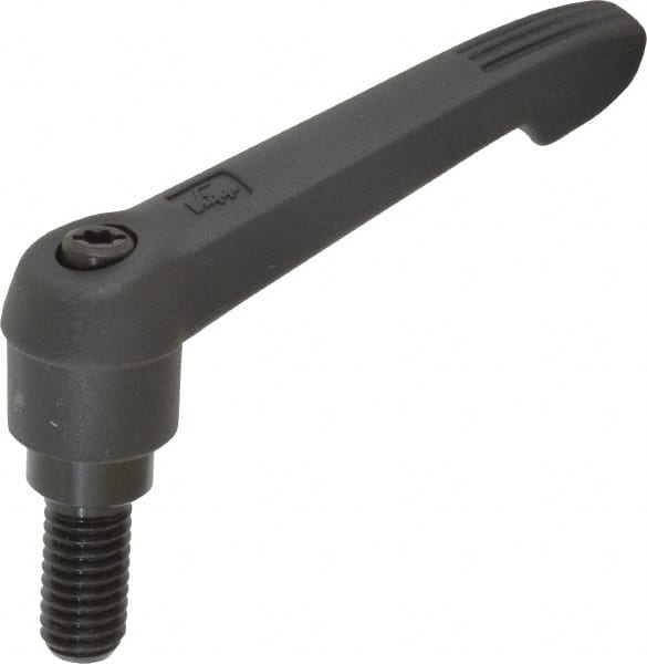 KIPP - 3/8-16, 0.71" Hub Diam, Glass Fiber (Steel Components) Threaded Stud Adjustable Clamping Lever - 0.79" Stud Length, 2.95" OAL, 1.63" High - Exact Tooling