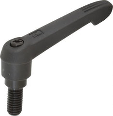 KIPP - 3/8-16, 0.71" Hub Diam, Glass Fiber (Steel Components) Threaded Stud Adjustable Clamping Lever - 0.79" Stud Length, 2.95" OAL, 1.63" High - Exact Tooling