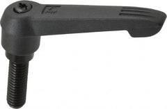 KIPP - 3/8-16, 0.71" Hub Diam, Glass Fiber (Steel Components) Threaded Stud Adjustable Clamping Lever - 1.18" Stud Length, 2.95" OAL, 1.63" High - Exact Tooling
