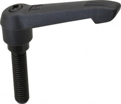 KIPP - 3/8-16, 0.71" Hub Diam, Glass Fiber (Steel Components) Threaded Stud Adjustable Clamping Lever - 1.57" Stud Length, 2.95" OAL, 1.63" High - Exact Tooling