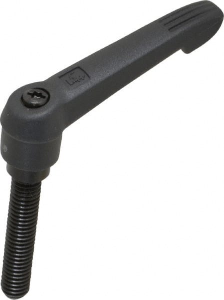 KIPP - 3/8-16, 0.71" Hub Diam, Glass Fiber (Steel Components) Threaded Stud Adjustable Clamping Lever - 1.97" Stud Length, 2.95" OAL, 1.63" High - Exact Tooling