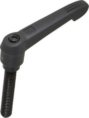 KIPP - 3/8-16, 0.71" Hub Diam, Glass Fiber (Steel Components) Threaded Stud Adjustable Clamping Lever - 1.97" Stud Length, 2.95" OAL, 1.63" High - Exact Tooling