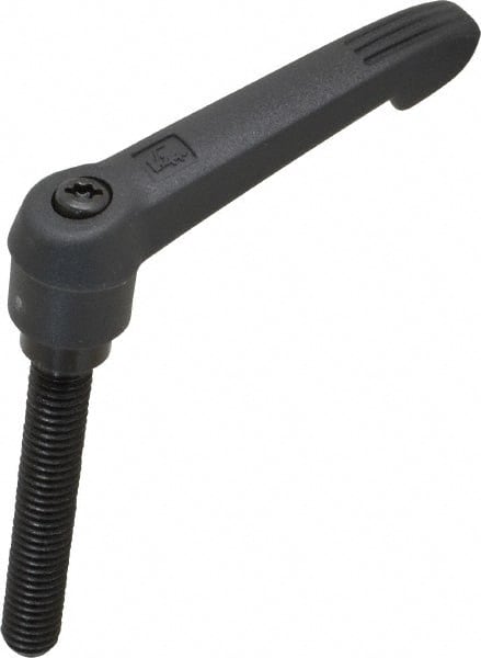 KIPP - 3/8-16, 0.71" Hub Diam, Glass Fiber (Steel Components) Threaded Stud Adjustable Clamping Lever - 2.36" Stud Length, 2.95" OAL, 1.63" High - Exact Tooling