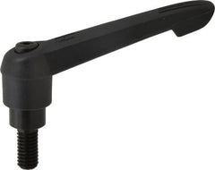 KIPP - 3/8-16, 0.85" Hub Diam, Glass Fiber (Steel Components) Threaded Stud Adjustable Clamping Lever - 0.79" Stud Length, 3.6" OAL, 2.11" High - Exact Tooling