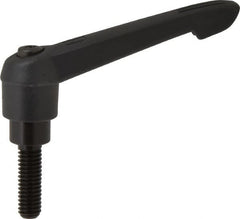 KIPP - 3/8-16, 0.85" Hub Diam, Glass Fiber (Steel Components) Threaded Stud Adjustable Clamping Lever - 1.18" Stud Length, 3.6" OAL, 2.11" High - Exact Tooling