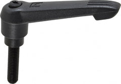 KIPP - 3/8-16, 0.85" Hub Diam, Glass Fiber (Steel Components) Threaded Stud Adjustable Clamping Lever - 1.57" Stud Length, 3.6" OAL, 2.11" High - Exact Tooling