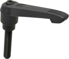 KIPP - 3/8-16, 0.85" Hub Diam, Glass Fiber (Steel Components) Threaded Stud Adjustable Clamping Lever - 1.77" Stud Length, 3.6" OAL, 2.11" High - Exact Tooling