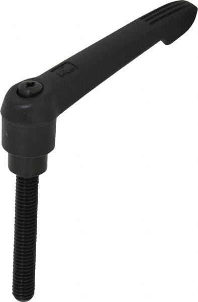 KIPP - 3/8-16, 0.85" Hub Diam, Glass Fiber (Steel Components) Threaded Stud Adjustable Clamping Lever - 2.36" Stud Length, 3.6" OAL, 2.11" High - Exact Tooling