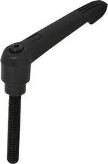 KIPP - 3/8-16, 0.85" Hub Diam, Glass Fiber (Steel Components) Threaded Stud Adjustable Clamping Lever - 2.36" Stud Length, 3.6" OAL, 2.11" High - Exact Tooling