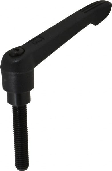 KIPP - M10 x 1.5, 21.5mm Hub Diam, Glass Fiber (Steel Components) Metric Threaded Stud Adjustable Clamping Lever - 50mm Stud Length, 91.5mm OAL, 53.5mm High - Exact Tooling
