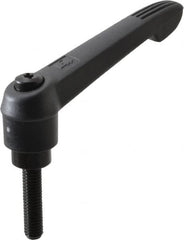 KIPP - 3/8-16, 1" Hub Diam, Glass Fiber (Steel Components) Threaded Stud Adjustable Clamping Lever - 1.57" Stud Length, 4.29" OAL, 2.4" High - Exact Tooling