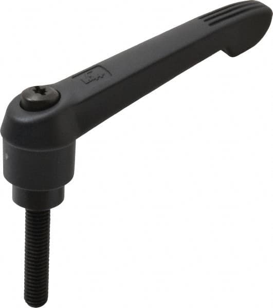 KIPP - 3/8-16, 1" Hub Diam, Glass Fiber (Steel Components) Threaded Stud Adjustable Clamping Lever - 1.77" Stud Length, 4.29" OAL, 2.4" High - Exact Tooling