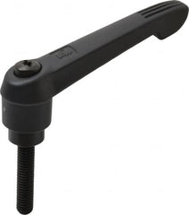KIPP - 3/8-16, 1" Hub Diam, Glass Fiber (Steel Components) Threaded Stud Adjustable Clamping Lever - 1.77" Stud Length, 4.29" OAL, 2.4" High - Exact Tooling