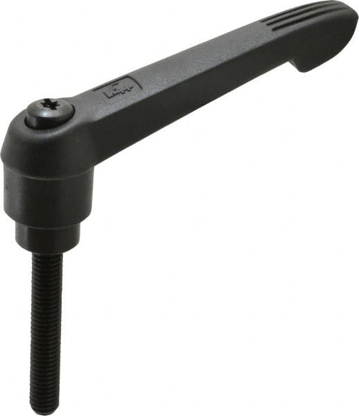 KIPP - 3/8-16, 1" Hub Diam, Glass Fiber (Steel Components) Threaded Stud Adjustable Clamping Lever - 2.36" Stud Length, 4.29" OAL, 2.4" High - Exact Tooling