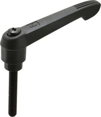 KIPP - 3/8-16, 1" Hub Diam, Glass Fiber (Steel Components) Threaded Stud Adjustable Clamping Lever - 2.36" Stud Length, 4.29" OAL, 2.4" High - Exact Tooling