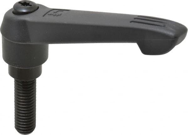 KIPP - 1/2-13, 1" Hub Diam, Glass Fiber (Steel Components) Threaded Stud Adjustable Clamping Lever - 1.57" Stud Length, 4.29" OAL, 2.4" High - Exact Tooling