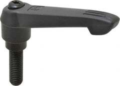 KIPP - 1/2-13, 1" Hub Diam, Glass Fiber (Steel Components) Threaded Stud Adjustable Clamping Lever - 1.57" Stud Length, 4.29" OAL, 2.4" High - Exact Tooling