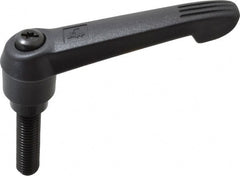 KIPP - 1/2-13, 1" Hub Diam, Glass Fiber (Steel Components) Threaded Stud Adjustable Clamping Lever - 1.97" Stud Length, 4.29" OAL, 2.4" High - Exact Tooling