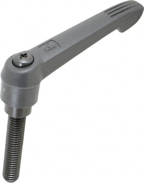 KIPP - 1/2-13, 1" Hub Diam, Glass Fiber (Steel Components) Threaded Stud Adjustable Clamping Lever - 2.36" Stud Length, 4.29" OAL, 2.4" High - Exact Tooling