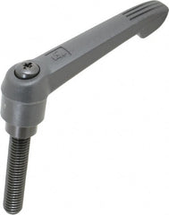 KIPP - 1/2-13, 1" Hub Diam, Glass Fiber (Steel Components) Threaded Stud Adjustable Clamping Lever - 2.36" Stud Length, 4.29" OAL, 2.4" High - Exact Tooling