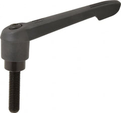 KIPP - 1/2-13, 1.18" Hub Diam, Glass Fiber (Steel Components) Threaded Stud Adjustable Clamping Lever - 1.97" Stud Length, 4.96" OAL, 2.83" High - Exact Tooling