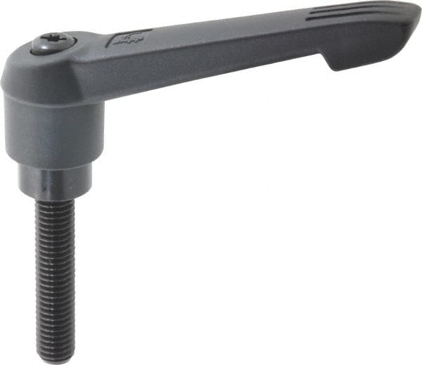 KIPP - 1/2-13, 1.18" Hub Diam, Glass Fiber (Steel Components) Threaded Stud Adjustable Clamping Lever - 2.36" Stud Length, 4.96" OAL, 2.83" High - Exact Tooling