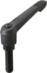 KIPP - 5/8-11, 1.18" Hub Diam, Glass Fiber (Steel Components) Threaded Stud Adjustable Clamping Lever - 1.97" Stud Length, 4.96" OAL, 2.83" High - Exact Tooling