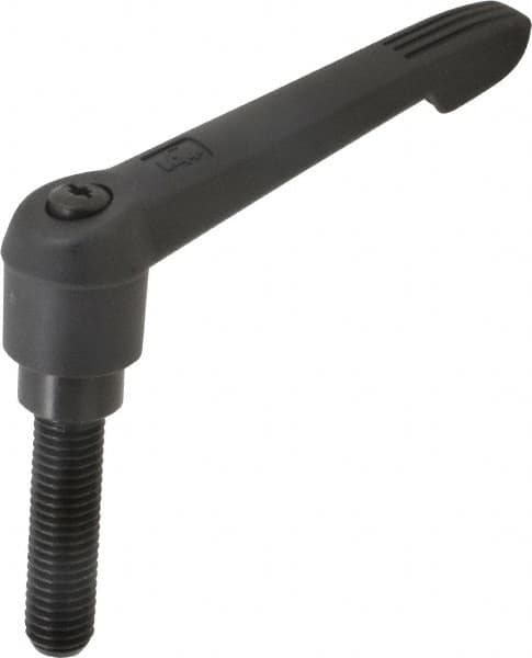 KIPP - 5/8-11, 1.18" Hub Diam, Glass Fiber (Steel Components) Threaded Stud Adjustable Clamping Lever - 2.36" Stud Length, 4.96" OAL, 2.83" High - Exact Tooling