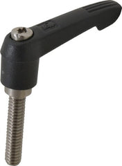 KIPP - 1/4-20, 0.51" Hub Diam, Glass Fiber (Stainless Steel Components) Threaded Stud Adjustable Clamping Lever - 1.18" Stud Length, 1.85" OAL, 1.18" High - Exact Tooling