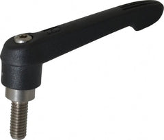KIPP - 5/16-18, 0.71" Hub Diam, Glass Fiber (Stainless Steel Components) Threaded Stud Adjustable Clamping Lever - 0.79" Stud Length, 2.95" OAL, 1.63" High - Exact Tooling