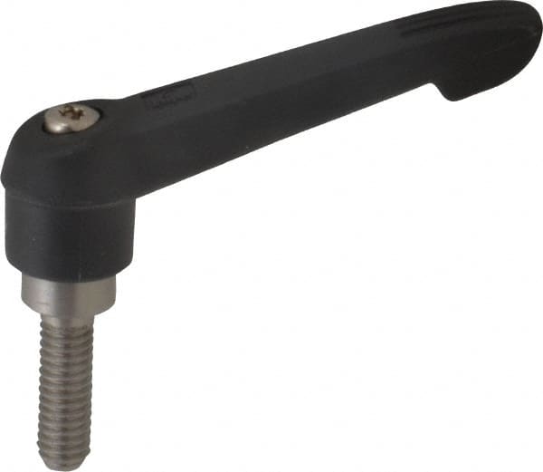 KIPP - 5/16-18, 0.71" Hub Diam, Glass Fiber (Stainless Steel Components) Threaded Stud Adjustable Clamping Lever - 0.98" Stud Length, 2.95" OAL, 1.63" High - Exact Tooling
