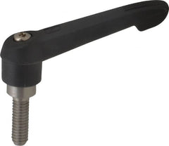 KIPP - 5/16-18, 0.71" Hub Diam, Glass Fiber (Stainless Steel Components) Threaded Stud Adjustable Clamping Lever - 0.98" Stud Length, 2.95" OAL, 1.63" High - Exact Tooling