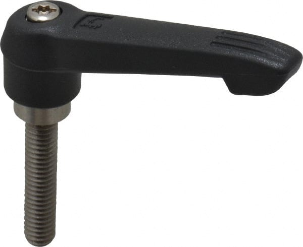 KIPP - 5/16-18, 0.71" Hub Diam, Glass Fiber (Stainless Steel Components) Threaded Stud Adjustable Clamping Lever - 1.57" Stud Length, 2.95" OAL, 1.63" High - Exact Tooling
