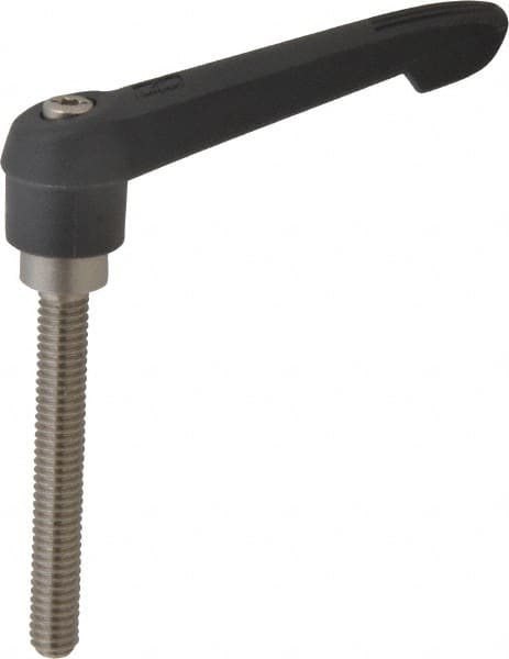 KIPP - 5/16-18, 0.71" Hub Diam, Glass Fiber (Stainless Steel Components) Threaded Stud Adjustable Clamping Lever - 2.36" Stud Length, 2.95" OAL, 1.63" High - Exact Tooling