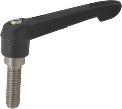 KIPP - 3/8-16, 0.71" Hub Diam, Glass Fiber (Stainless Steel Components) Threaded Stud Adjustable Clamping Lever - 1.18" Stud Length, 2.95" OAL, 1.63" High - Exact Tooling