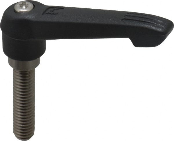 KIPP - 3/8-16, 0.71" Hub Diam, Glass Fiber (Stainless Steel Components) Threaded Stud Adjustable Clamping Lever - 1.57" Stud Length, 2.95" OAL, 1.63" High - Exact Tooling