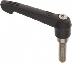 KIPP - 1/2-13, 1" Hub Diam, Glass Fiber (Stainless Steel Components) Threaded Stud Adjustable Clamping Lever - 1.57" Stud Length, 4.29" OAL, 2.4" High - Exact Tooling