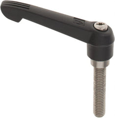 KIPP - 1/2-13, 1" Hub Diam, Glass Fiber (Stainless Steel Components) Threaded Stud Adjustable Clamping Lever - 2.36" Stud Length, 4.29" OAL, 2.4" High - Exact Tooling