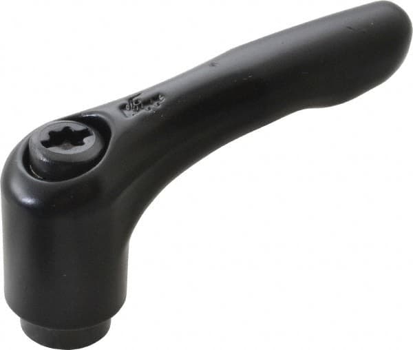 KIPP - #8-32, 0.51" Hub Diam, Zinc Die Cast (Steel Components) Tapped Adjustable Clamping Lever - 1.85" OAL, 1.22" High, 0.35" Hole Depth - Exact Tooling